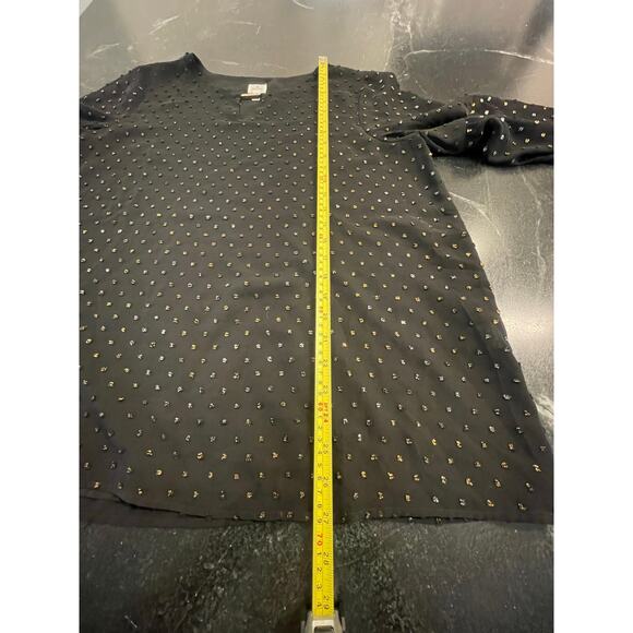 Dress Barn Black blouse with metallic accents LG - Picture 9 of 10